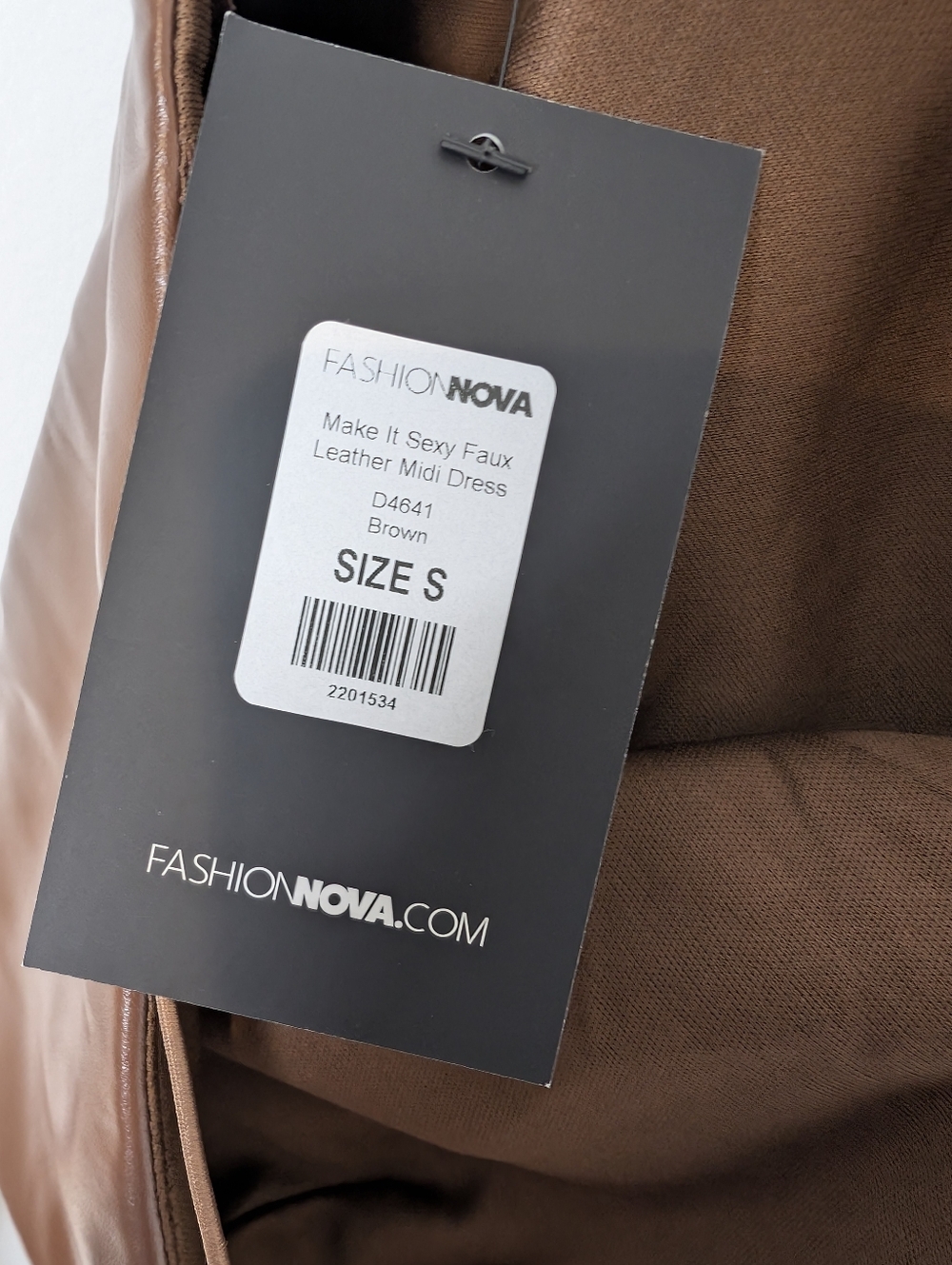 💘 Fashion Nova Make It Sexy Faux Leather Midi Dress - Picture 6 of 8